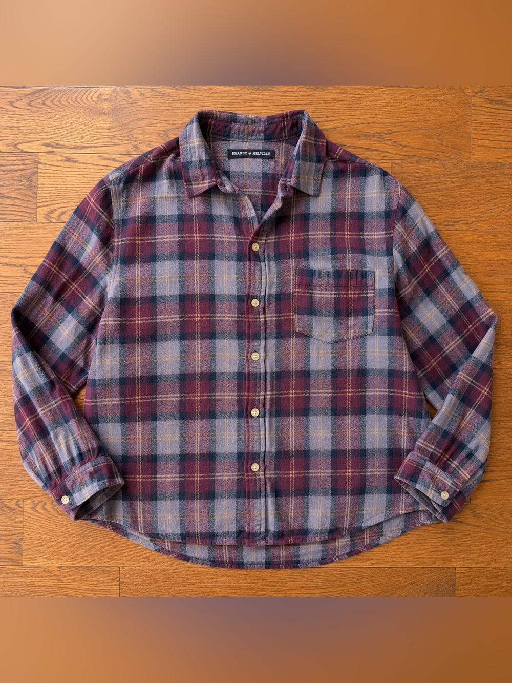 Brandy Melville Oversized Plaid Flannel Shirt